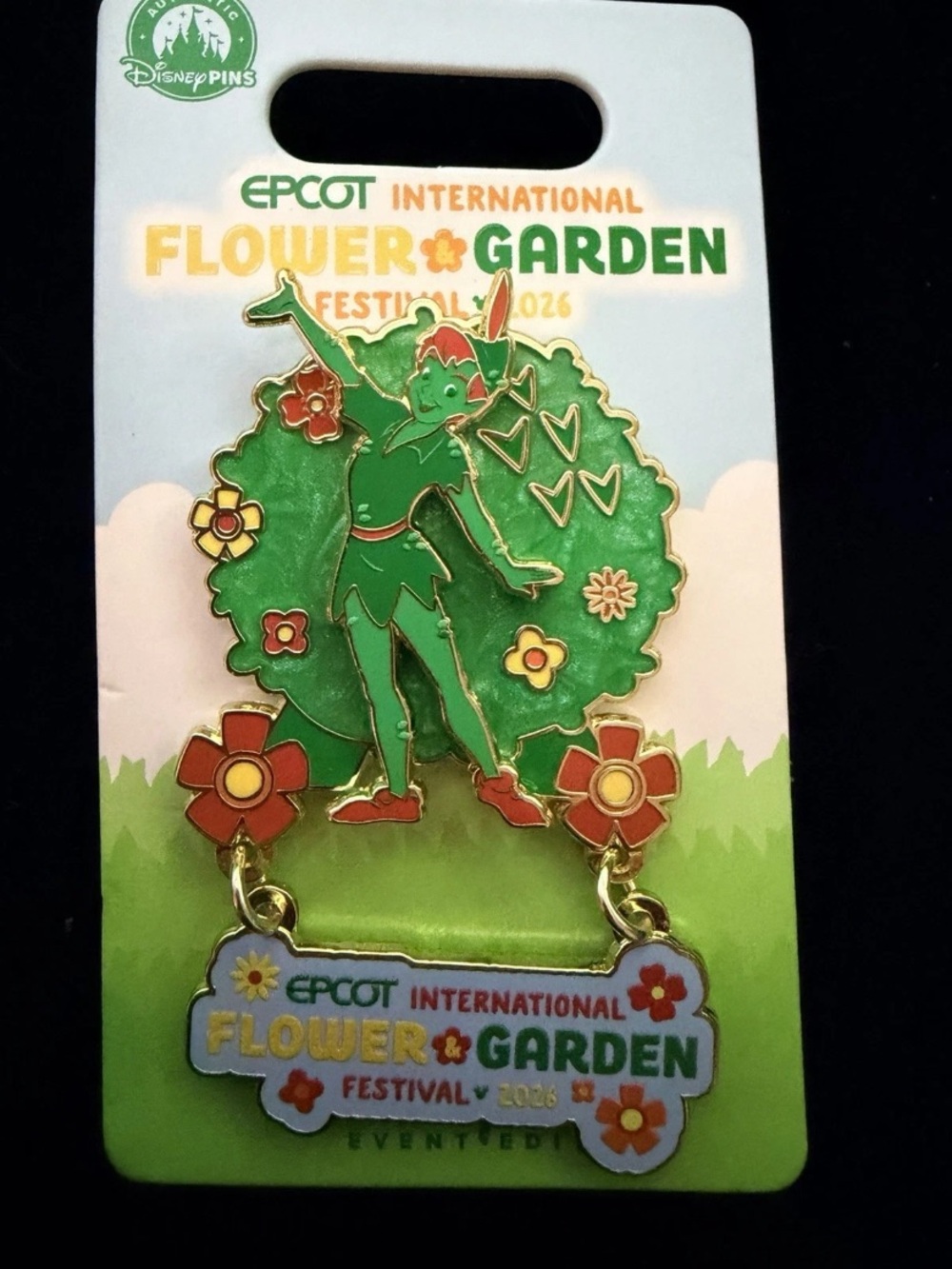 Disney Epcot Flower And Garden 2026 Peter Pan Topiary Dangle LE 5000 New